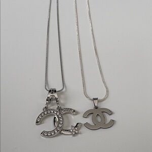 🔥  Two Silver Fashion Necklace with Chain Perfect for Gifting